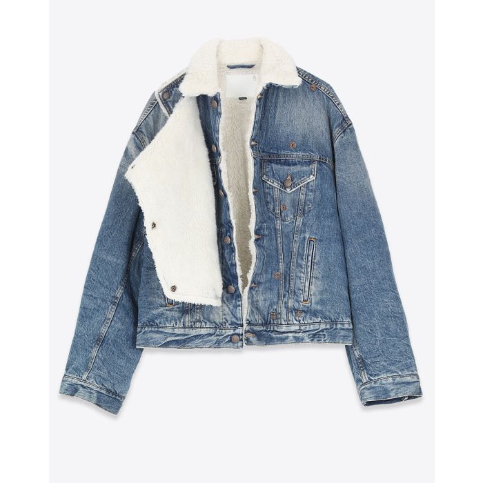Manteau Bib Trucker R13 Denim en denim bleu.