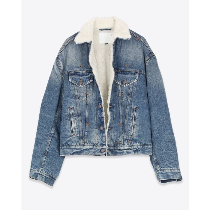 Manteau Bib Trucker R13 Denim en denim bleu.  
