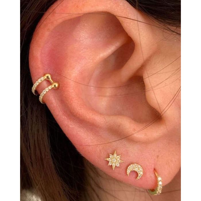 Feidt Piercing Double - Or Jaune 18k et Diamants