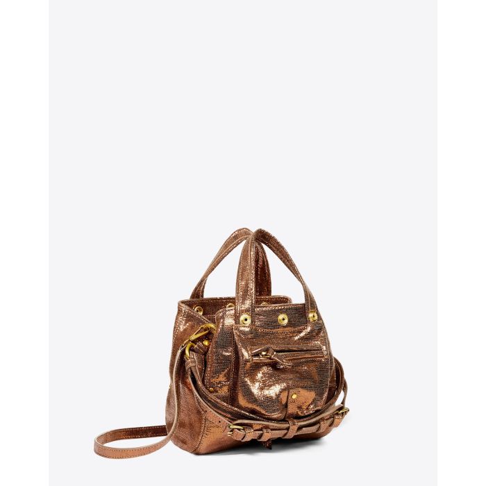 Jérôme Dreyfuss Sac Billy Nano – Goatskin Lamé Bronze