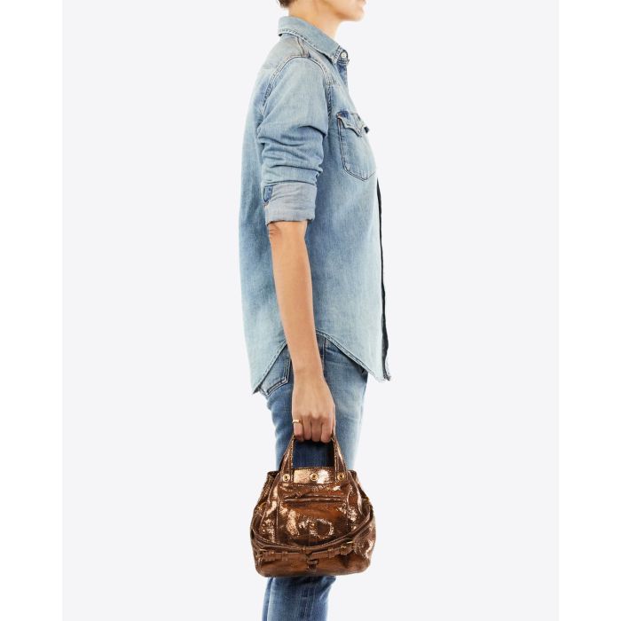 Jérôme Dreyfuss Sac Billy Nano – Goatskin Lamé Bronze