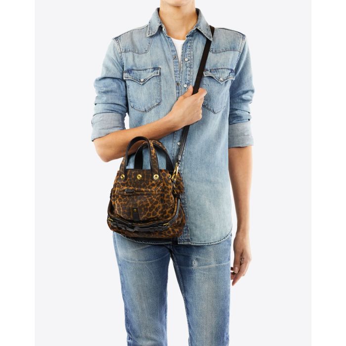 Jérôme Dreyfuss Sac Billy Nano – Split Suede Léopard Chamois