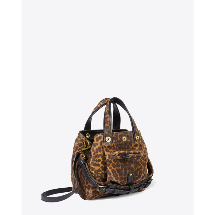 Jérôme Dreyfuss Sac Billy Nano – Split Suede Léopard Chamois
