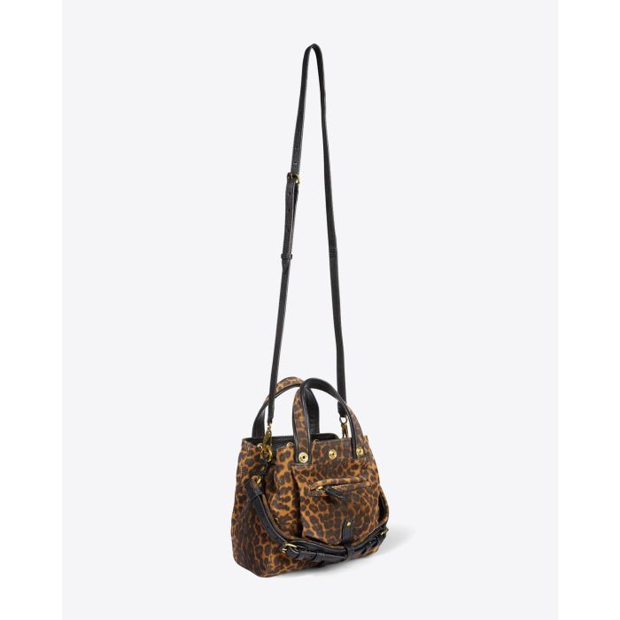 Jérôme Dreyfuss Sac Billy Nano – Split Suede Léopard Chamois