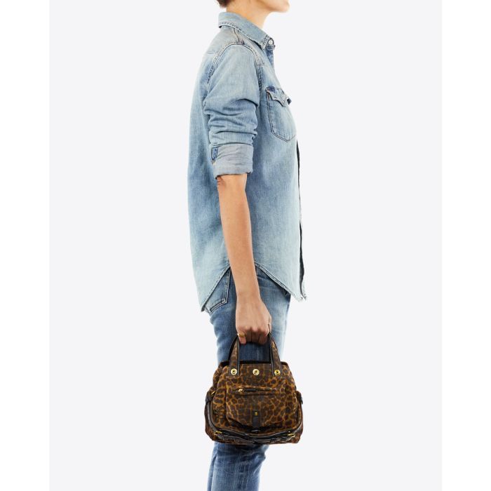 Jérôme Dreyfuss Sac Billy Nano – Split Suede Léopard Chamois