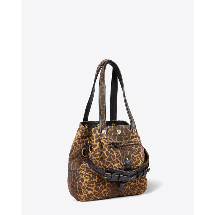 Jérôme Dreyfuss Sac Billy S – Split Suede Léopard Chamois