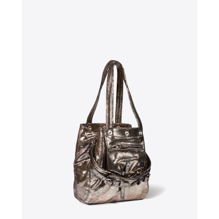 Jérôme Dreyfuss Sac Billy S – Goatskin Lamé Champagne