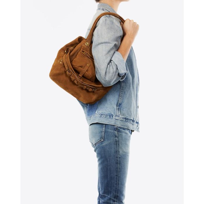 Jérôme Dreyfuss Sac Billy S – Cuir Suédé Tabac