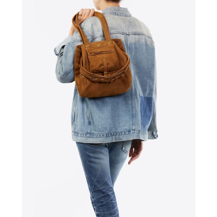 Jérôme Dreyfuss Sac Billy S – Cuir Suédé Tabac
