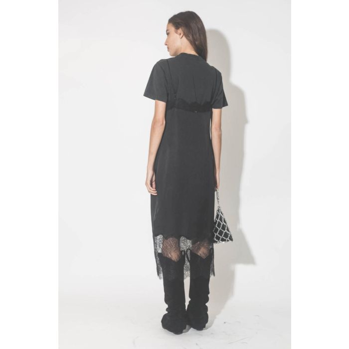 Bottes Santiags en cuir suédé noir R13. Porté de dos.