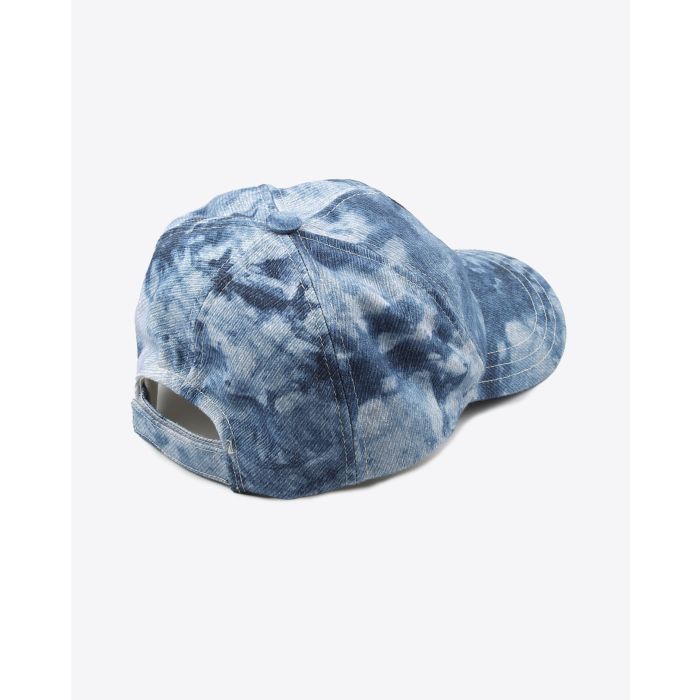 Isabel Marant Casquette Tyron  en denim bleu Tie and Dye.  
