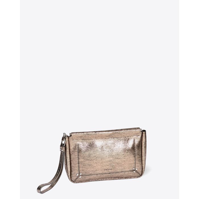 Jérôme Dreyfuss Accessoires Clap L – Goatskin Lamé Champagne