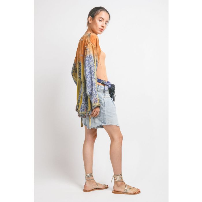 Claris Virot Banane Romeo - Python Suede - Bleu Cobalt  