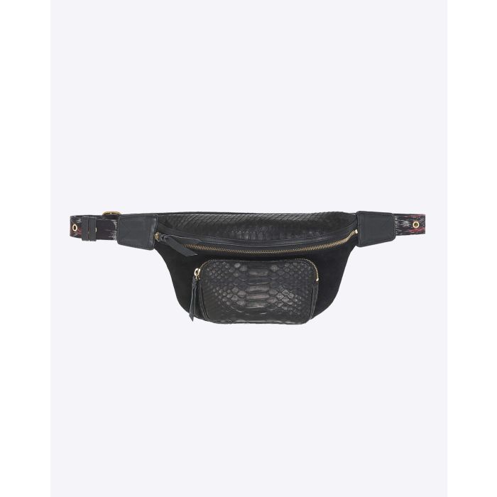 Claris Virot Banane Romeo - Python Suede - Noir  