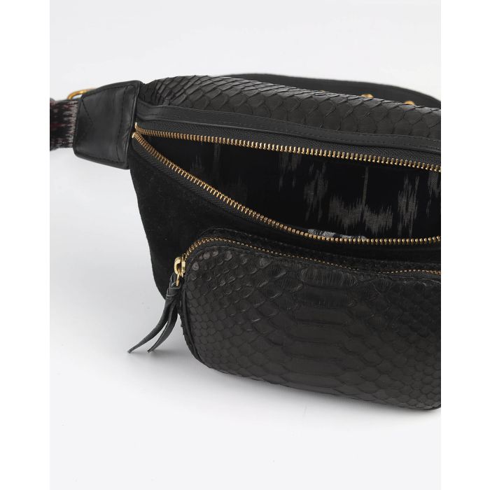 Claris Virot Banane Romeo - Python Suede - Noir  
