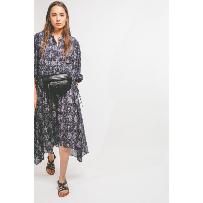 Claris Virot Banane Romeo - Python Suede - Noir  