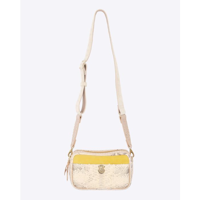 Claris Virot Lily Python Suede - Champagne Jaune  