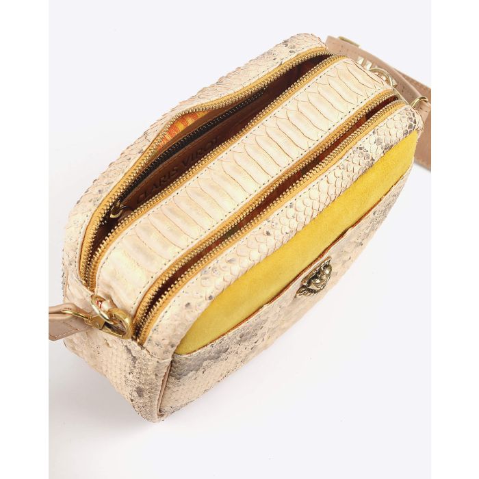 Claris Virot Lily Python Suede - Champagne Jaune  