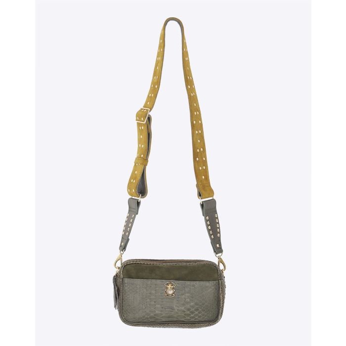 Claris Virot Lily Python Suede - Mix Kaki  
