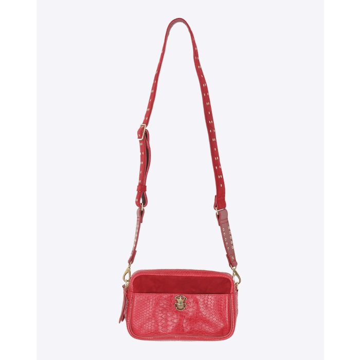 Claris Virot Lily Python Suede - Rouge  