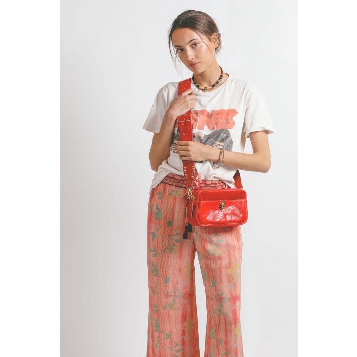 Claris Virot Lily Python Suede - Rouge  