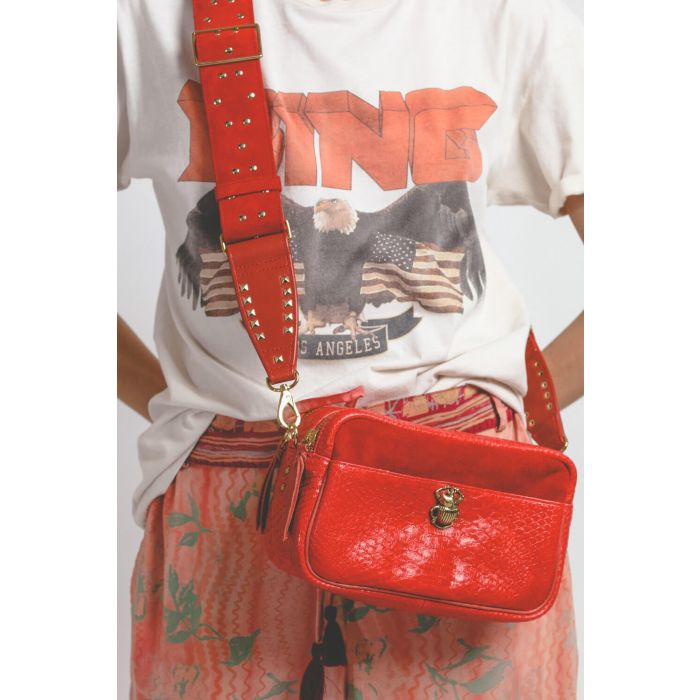 Claris Virot Lily Python Suede - Rouge  