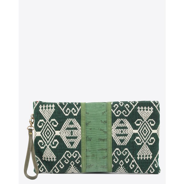 Claris Virot Pochette Lou Lezard Timor - Vert  