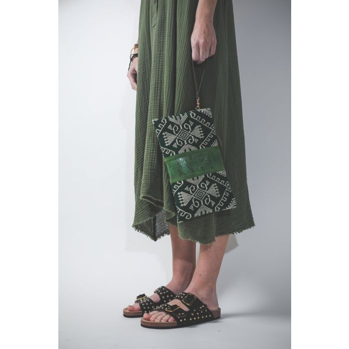 Claris Virot Pochette Lou Lezard Timor - Vert  