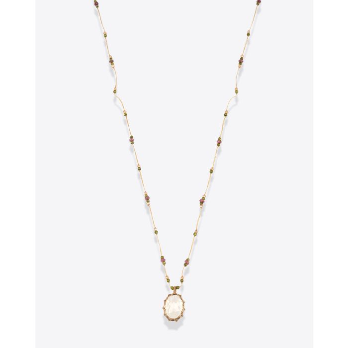 Collier Court Tibétain V Sharing Smoky Quartz