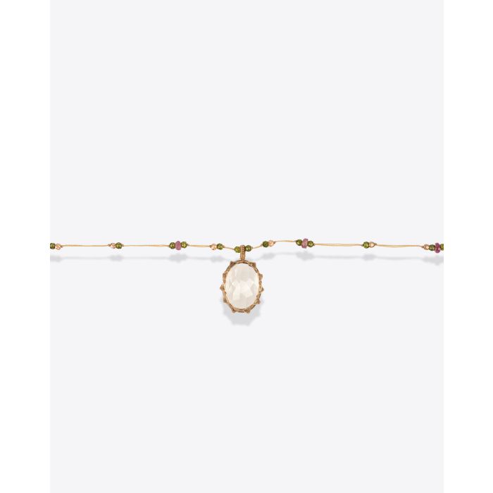 Collier Court Tibétain V Sharing Smoky Quartz