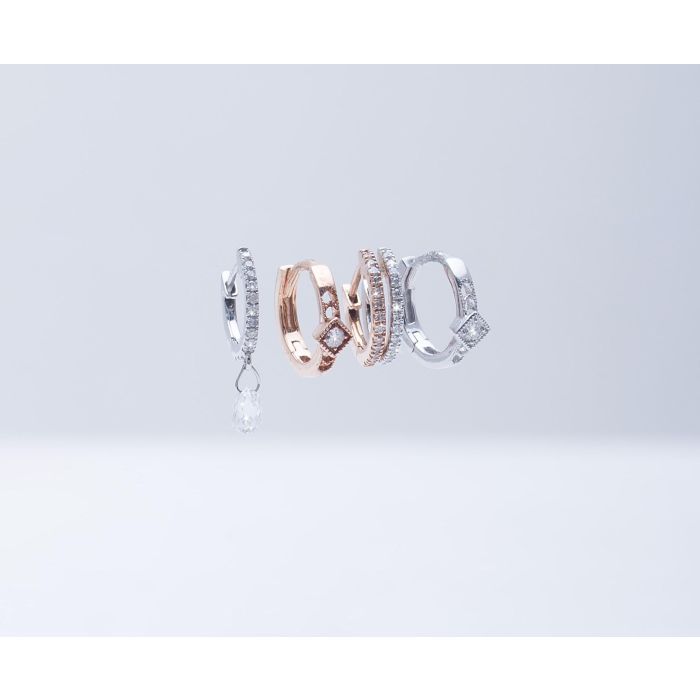 De Jaegher Mini créoles Indiana Or rose & Diamants 
