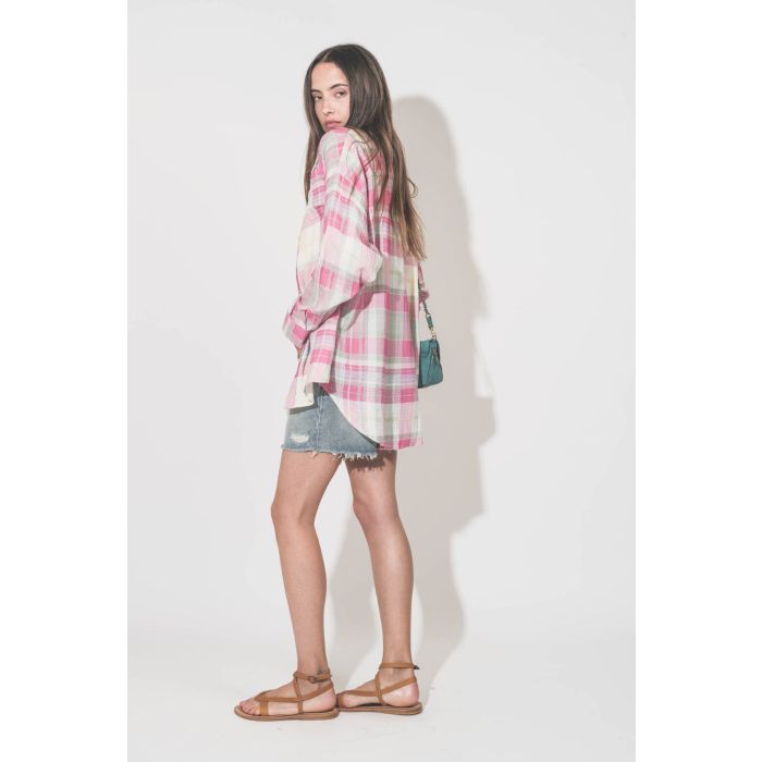 Denimist Chemise Button Front – Rose Vert Plaid