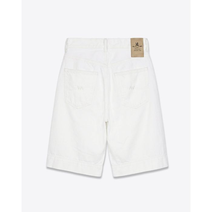 Short long Keaton Relaxed Denimist en denim blanc, vu de dos.