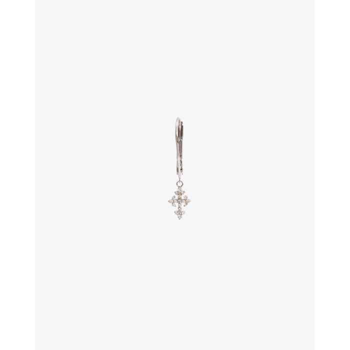 Feidt Bo Dormeuse Croix Lys - Or blanc 18k - L'unité