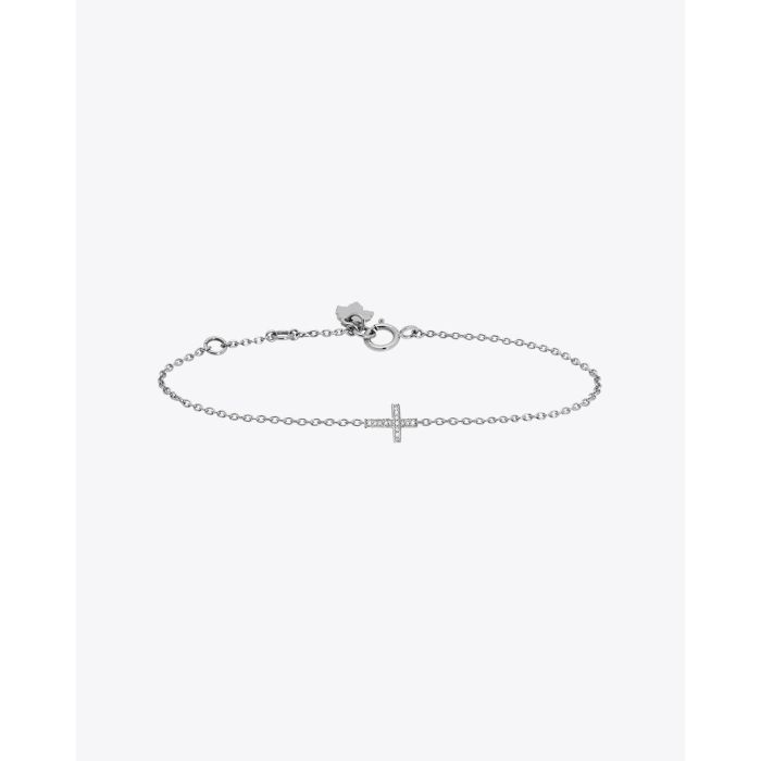 Feidt Bracelet Croix Pavée Les éternels - Or blanc 18k