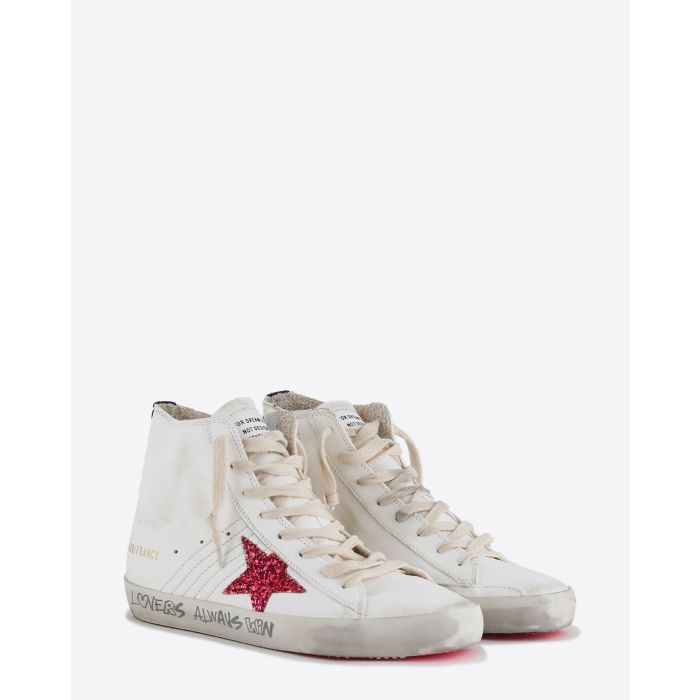 Sneakers Francy Cream Fushia Black  Golden Goose Femme