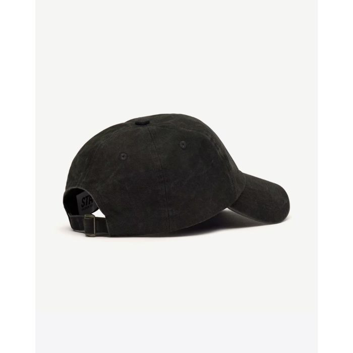 Casquette de baseball Star Golden Goose en toile de coton gris anthracite logo « STAR » devant, vue de dos.