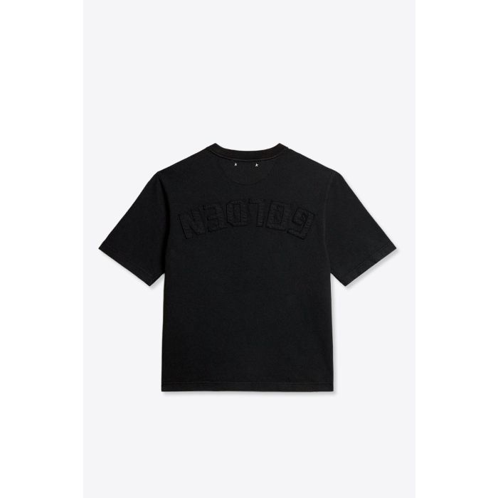 Tee-shirt Relaxed Fit Golden Goose Unisexe en coton noir logo « GOLDEN » inversé dans le dos. Vue de dos.