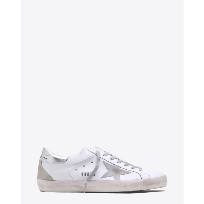 Golden Goose Men Permanent Sneakers Superstar - White Silver Metal Lettering  