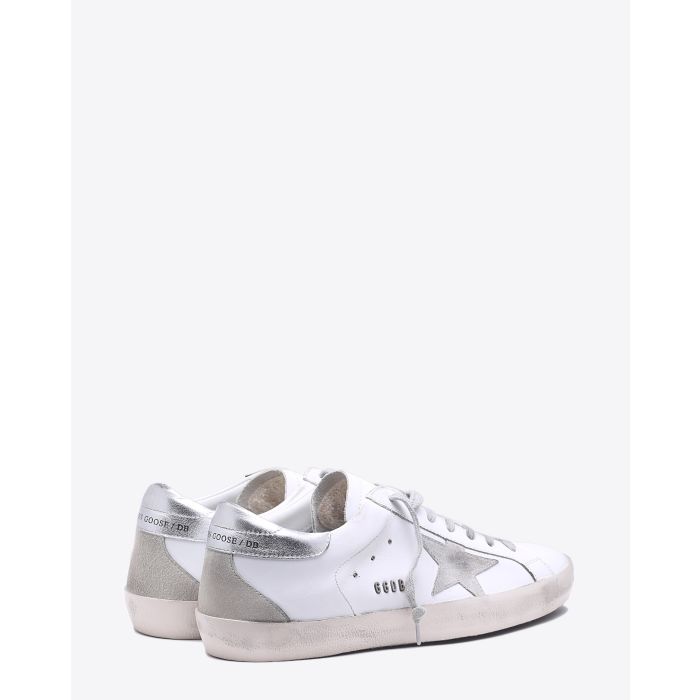 Golden Goose Men Permanent Sneakers Superstar - White Silver Metal Lettering  