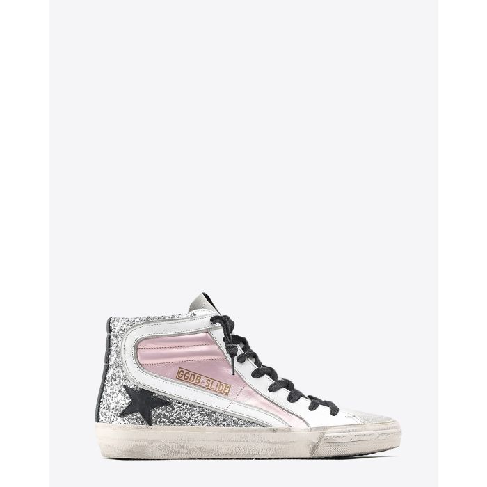 Golden Goose Femme Slide - Salmon Pink Silver Black 80241