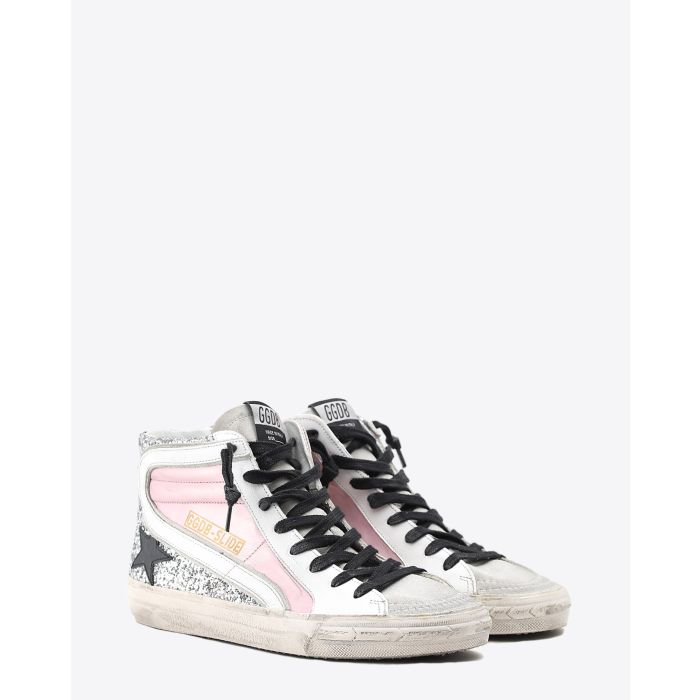 Golden Goose Femme Slide - Salmon Pink Silver Black 80241