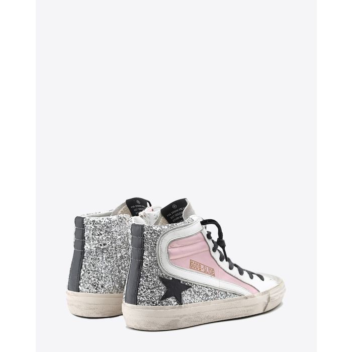 Golden Goose Femme Slide - Salmon Pink Silver Black 80241