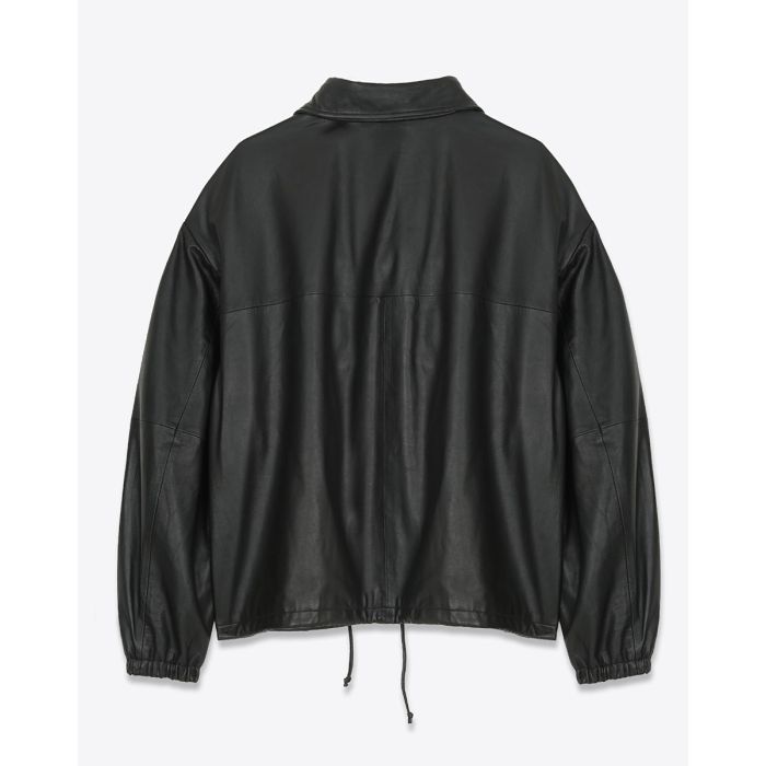 Blouson Jordan Haikure en cuir nappa noir. Vue de dos.