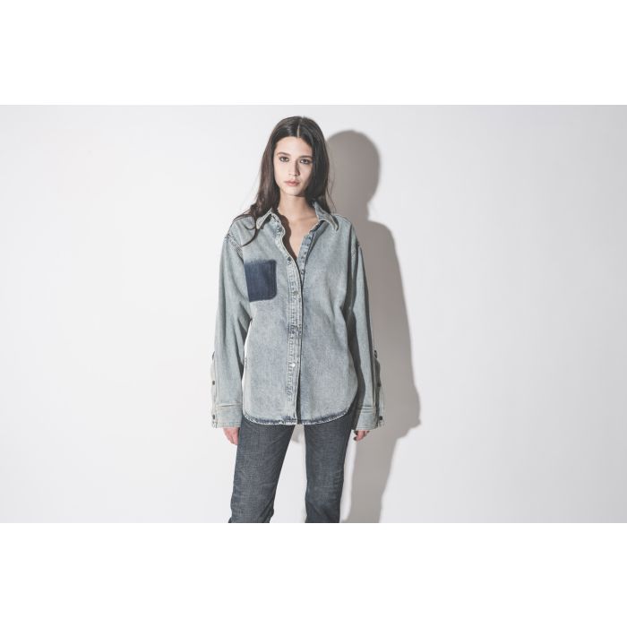 Chemise Bella Haikure en jean bleu neige Authentic Lax.