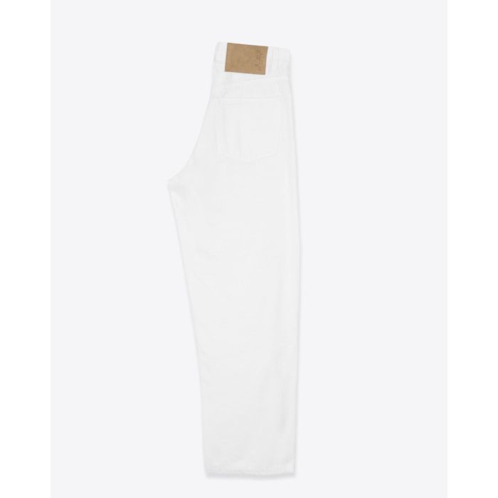 Jean Betty Bull Haikure en coton blanc Off White. Vue de profil.