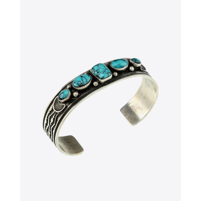 Harpo Bracelet Navajo 5 turquoises & Argent - BRT2 