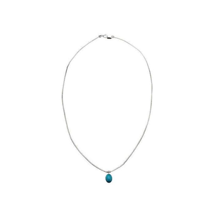 Harpo Permanent Collier Liquid Silver Cabochon Turquoise N331T