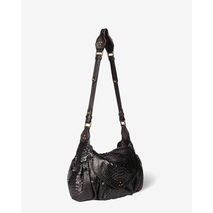 Sac Helmut M python noir Jérôme Dreyfuss. Profil.