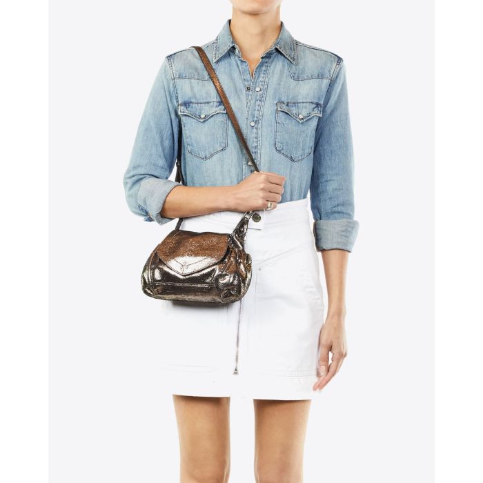 Jérôme Dreyfuss Sac Helmut S – Goatskin Lamé Champagne